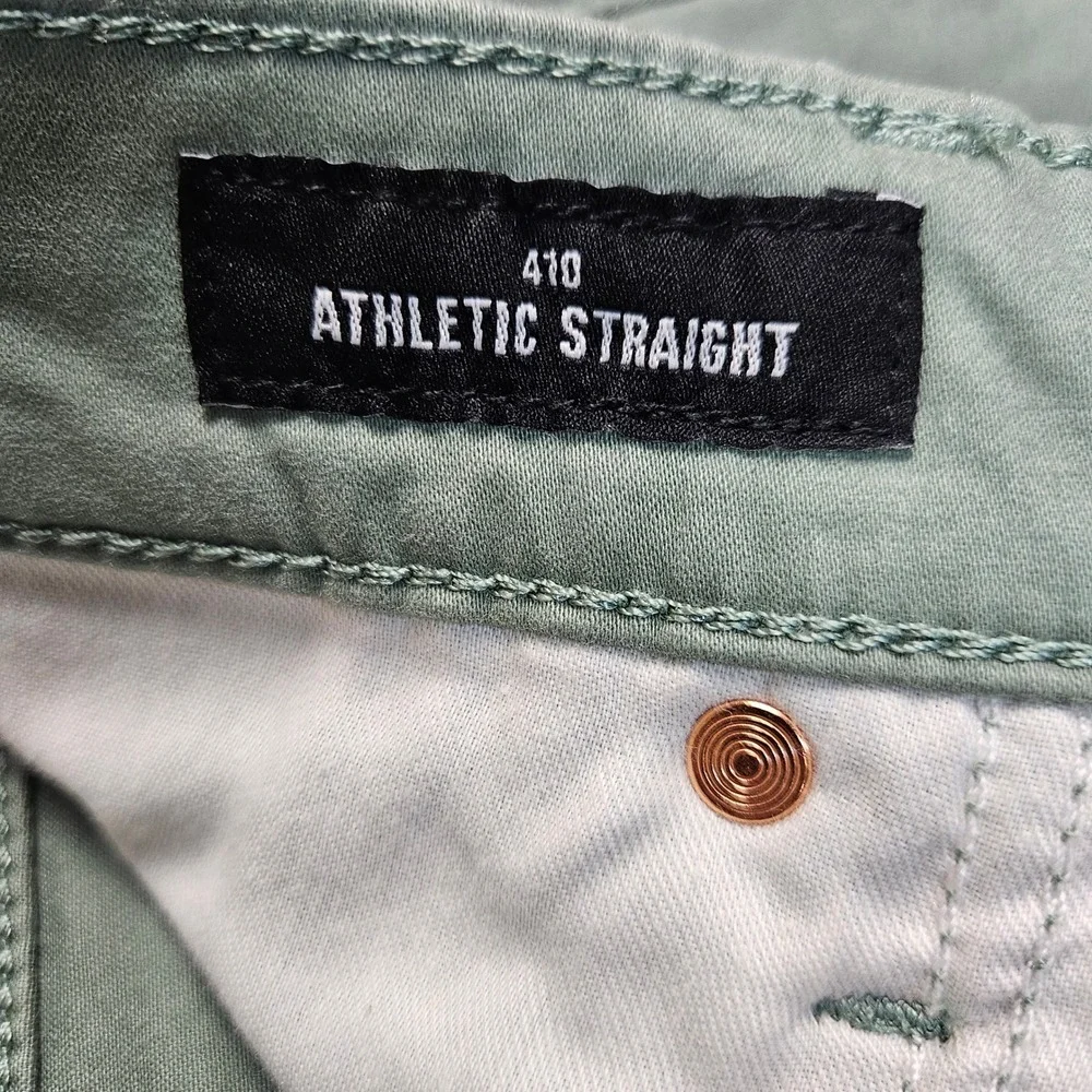 $99 Lucky Brand 410 Athletic Straight Pants Mens 33x30  Green Advanced Stretch